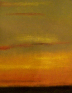 "Sonnenaufgang / 30.10.2013", stebü, 2013, Painting, Acryl + Paper, 36cm x 48cm