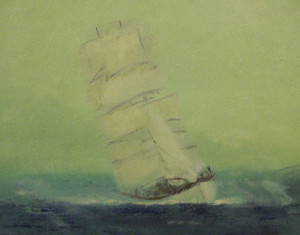 “Gorch Fock”, stebü, 11/2013, Painting, Paper + Acryl, 48cm x 36cm