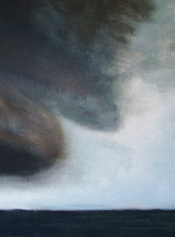 “Wolken über dem Meer”, stebü, 09.07.2014, Acryl + Paper, 48 cm x 36 cm