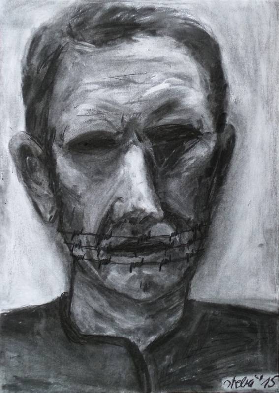 “Portrait”, stebü, 07.01.2015, Kohle + Papier, 59 cm x 42 cm