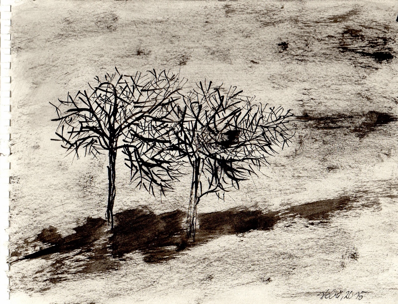 "Winter", stebü, 12.2.15, Tusche+Papier, 18cmx24cm