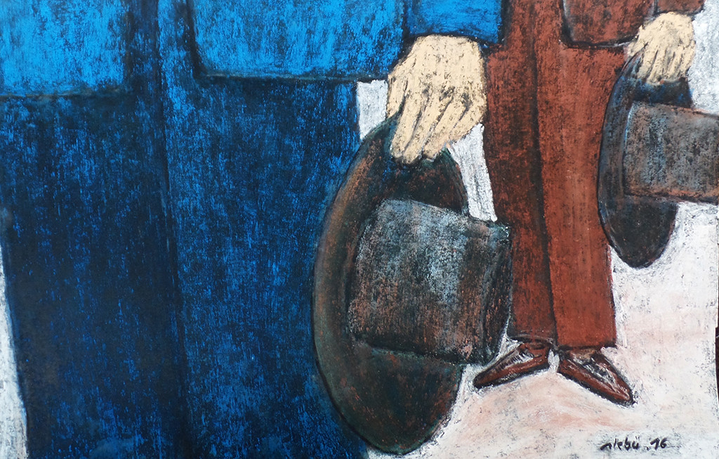 "Nimm die Mütz` ab, Junge", stebü, 11.03.2016, Papier+Kohle+Kreide, 59,0cm x 38,0cm, frei nach der gleichnamigen Erzählung von Friedrich Wolf