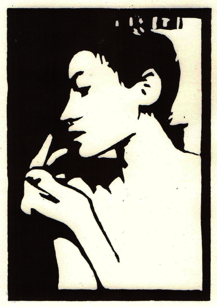 "Eva", stebü, 02.03.2017, Linolschnitt, 15cm x 10cm