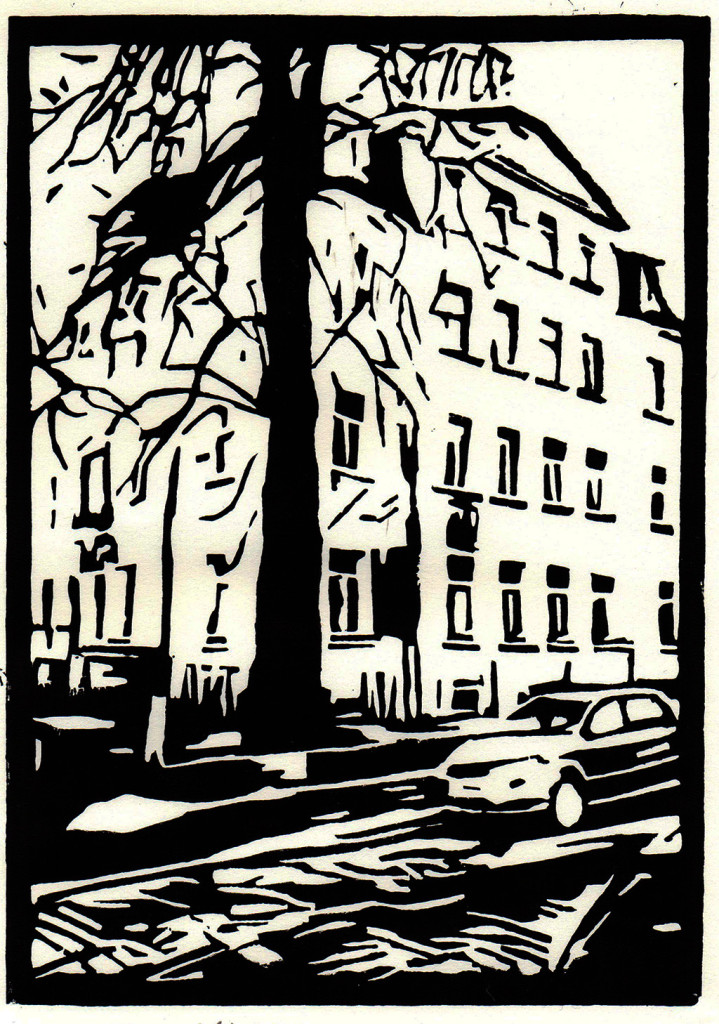 "Dresden-Löbtau", stebü, 03.07.2017, Linolschnitt, 15,0cm x 21,5cm