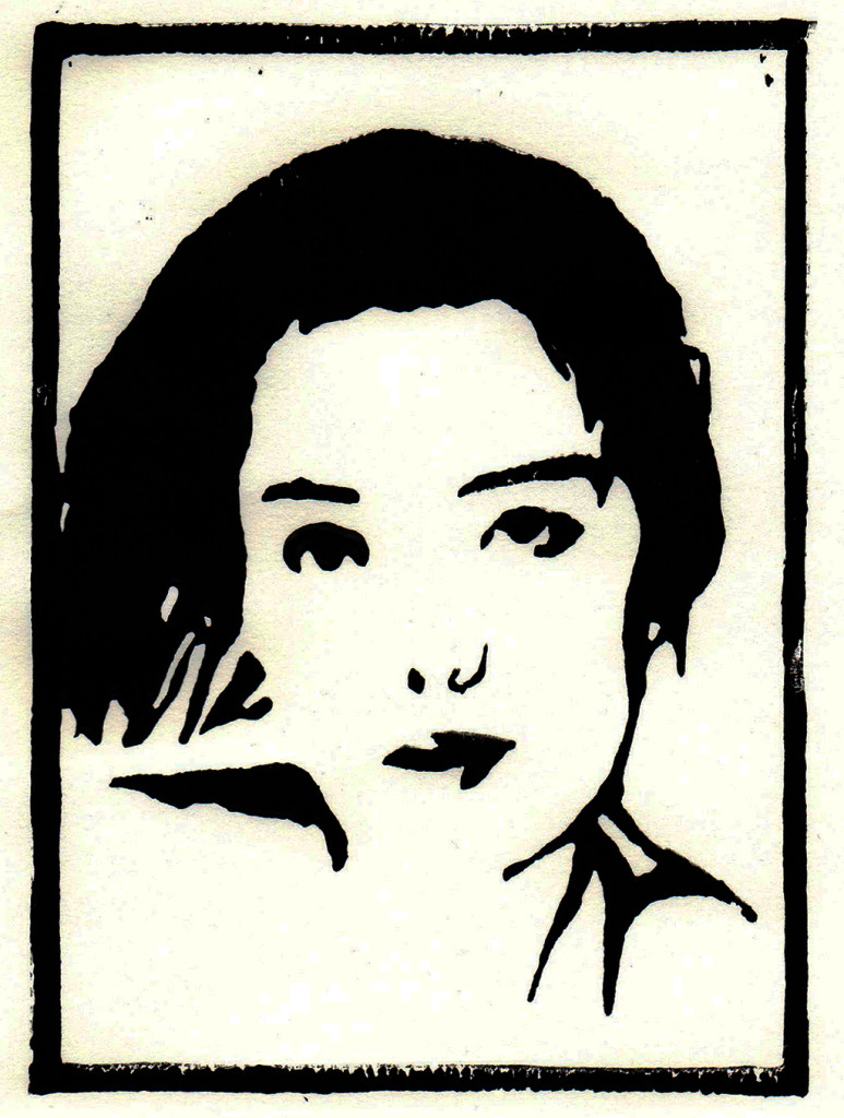 "Eva", stebü, 26.07.2017, Linolschnitt, 15cm x 10cm