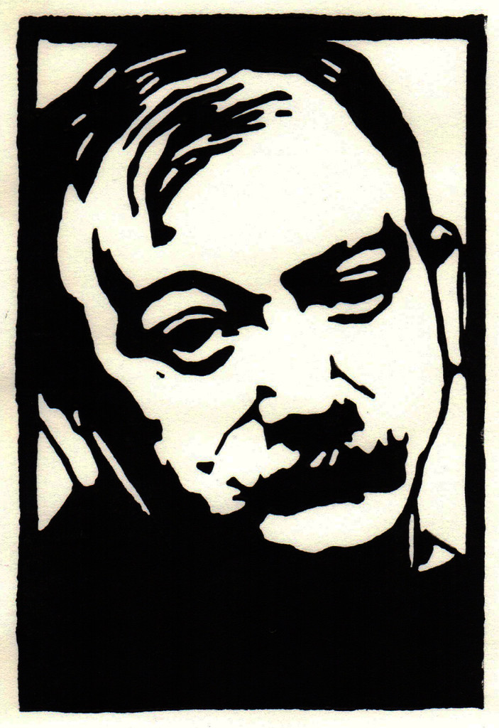 "Joseph Roth", stebü, 20.07.2017, Linolschnitt, 15cm x 10cm