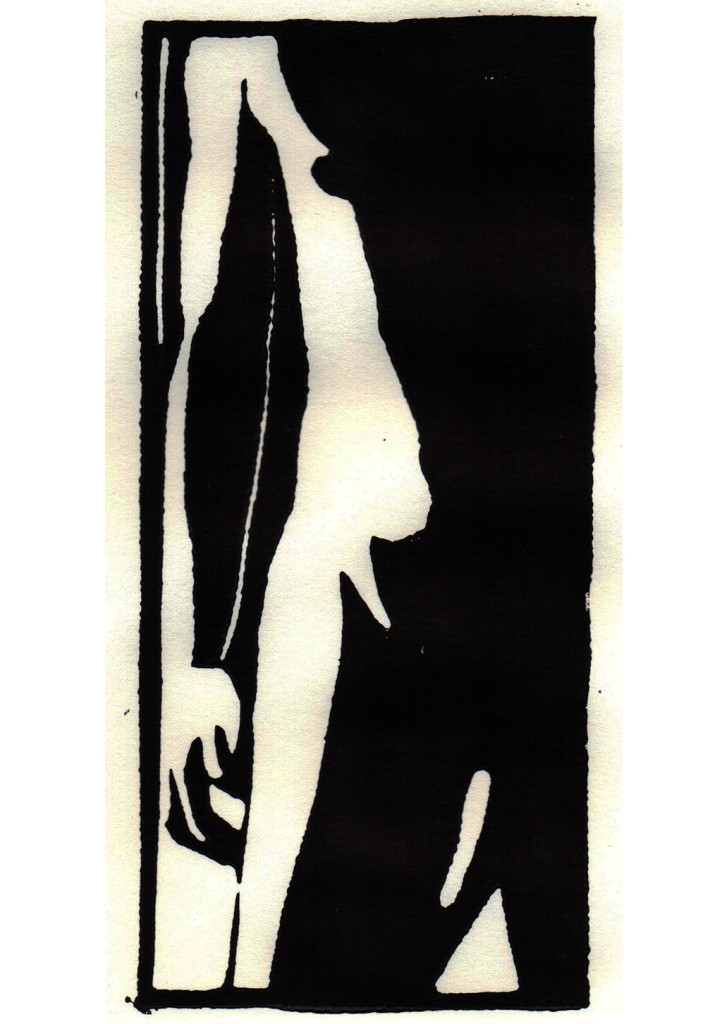 "Adam", stebü, 07.08.2017, Linolschnitt, 21cm x 9cm