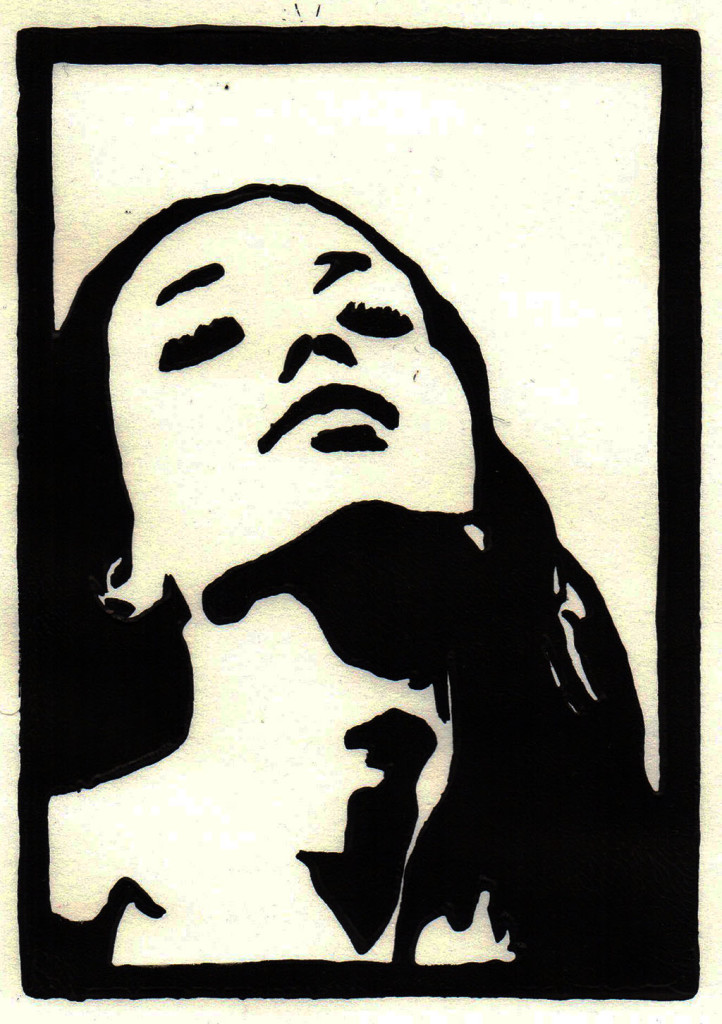 "Eva", stebü, 01.09.2017, Linolschnitt, 15cm x 10cm