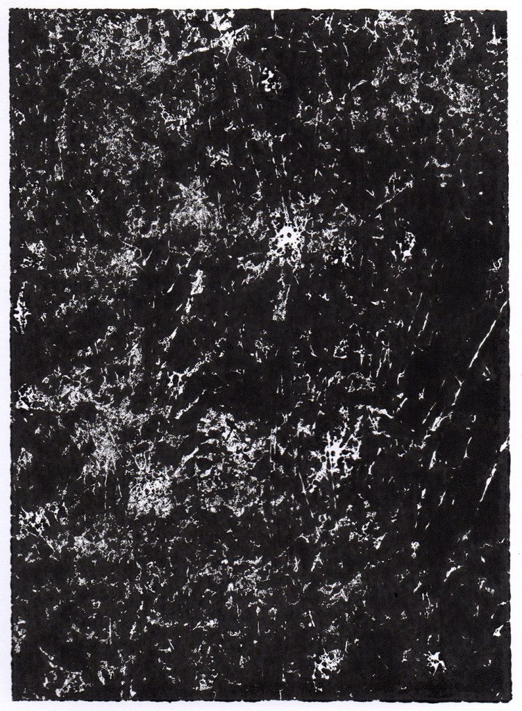 "Dunkelheit II", Monotypie, 18,00 cm x 13,00 cm, stebü, 31.03.2018